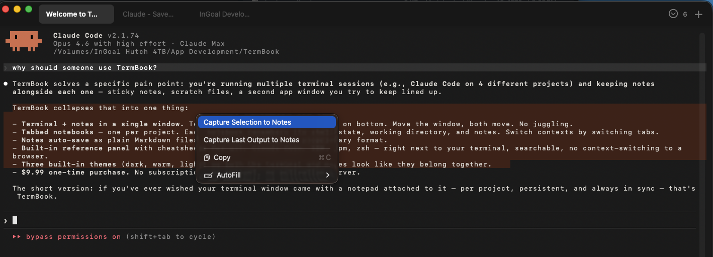 Capture to notes